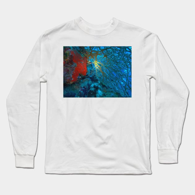 Red Coral In The Red Sea Long Sleeve T-Shirt by likbatonboot